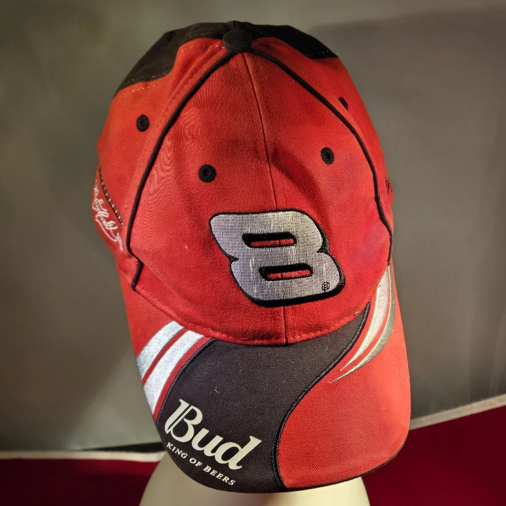 Dale Earnhart Jr. #8 Red Nascar Racing Hat/Cap w/ Black Trim Unisex